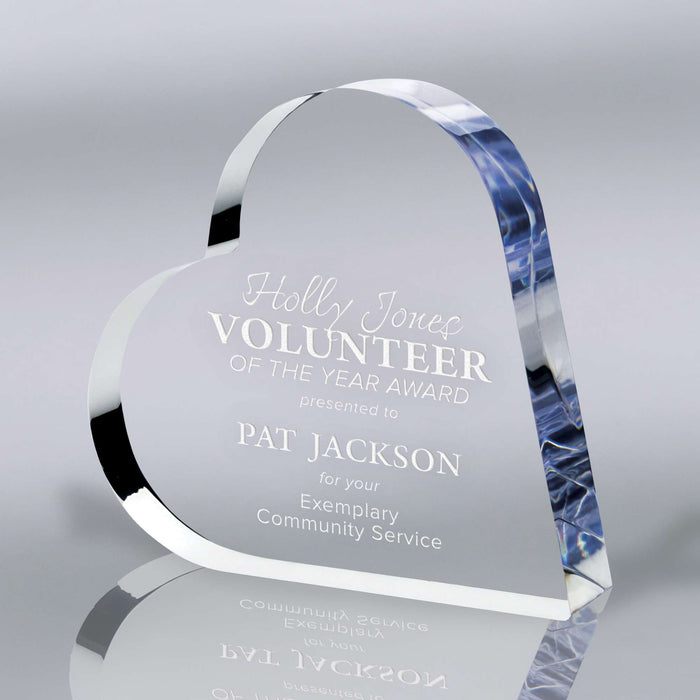 Acrylic Heart Plaque Award