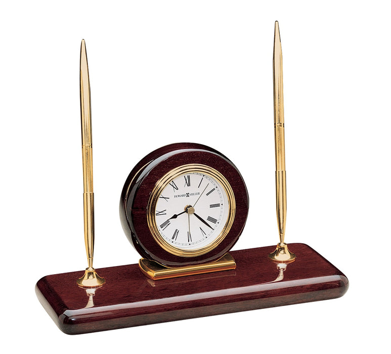 613588 Rosewood Desk Set Tabletop Clock