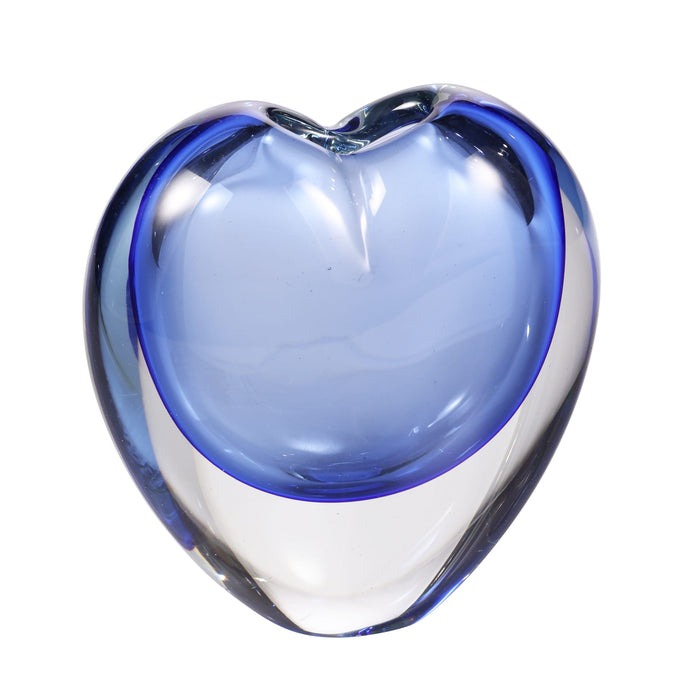 650187CM Blue Heart Bud Vase