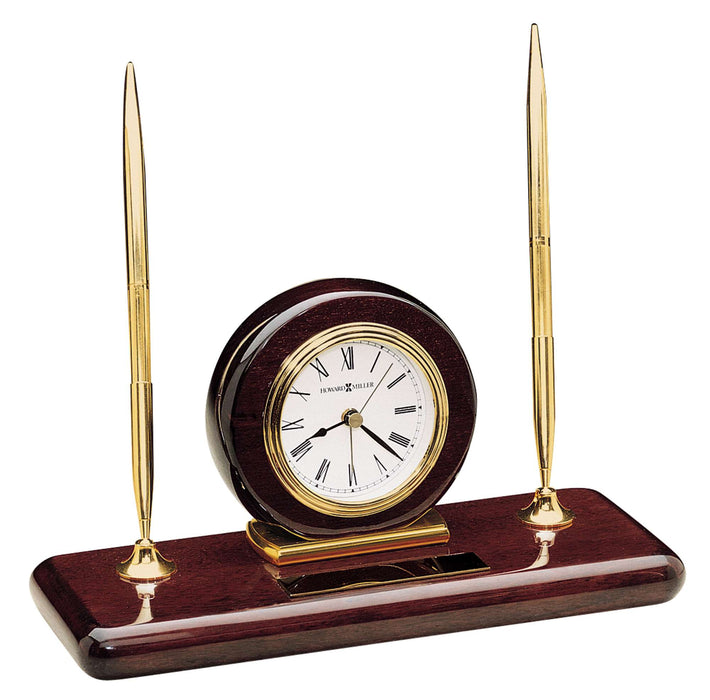 Rosewood Desk Set Tabletop Clock